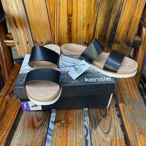 Brand new.  Leather Kenzie sandals.  US W 8